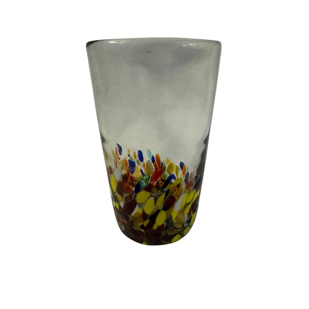 Handmade Fused Glass Art Glass Vase 1990s Decor